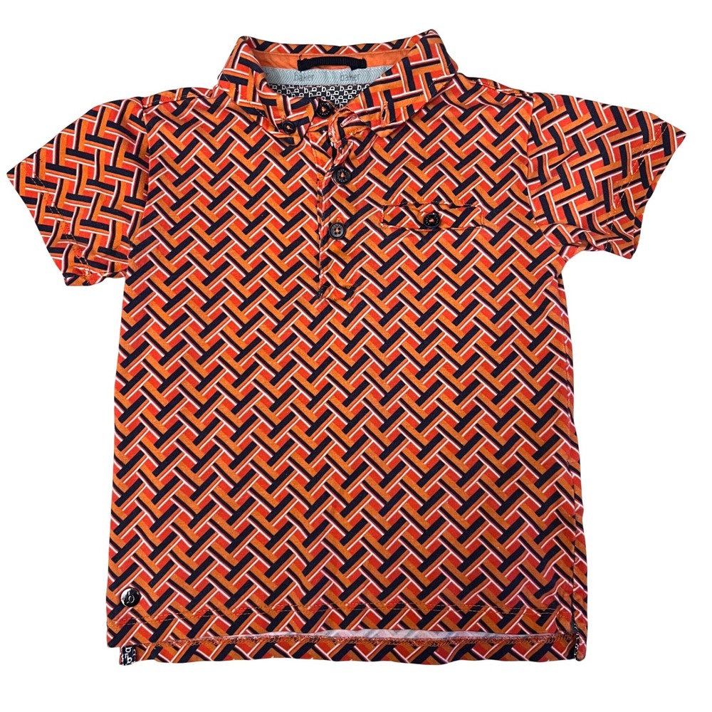 Baker by Ted Baker Toddler Boys Orange Cotton Designer Golf Polo Shirt 2-3 Years